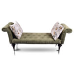 Veronica Bench in Olive Green colour with Turning leg