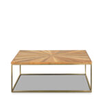 JUP-02 Wooden Center Table In Gold finish Stand