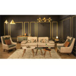 Cheston Three Seater Rich Fabric Adjustable Back and Hand Rest